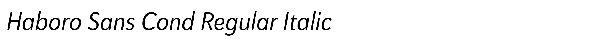 Haboro Sans Cond Regular Italic image